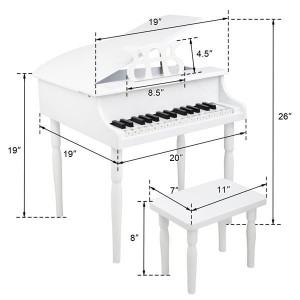 30-key Children's Wooden Piano Mechanical sound Four Feet with Music Stand 